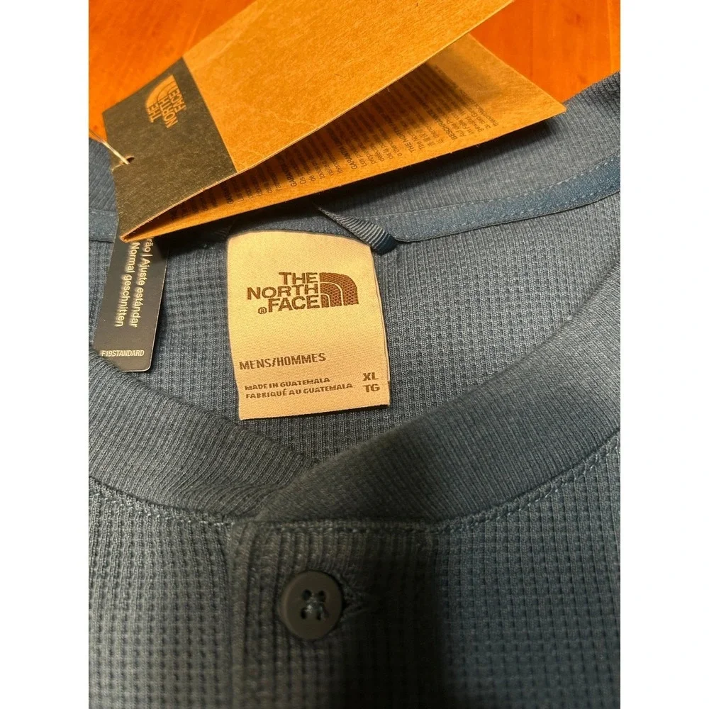 The North Face Mens Waffle Henley Shirt Blue‎ XL Gorpcore Utility 90s Grunge NEW